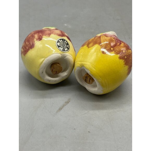 vintage apple salt pepper shakers made in Japan red yellow 2" READ - Picture 5 of 5